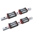 High Precision Linear Guide Rail Kit With 2 Pcs Of 1000mm Hgw20 Guides Plus Four Blocks And Full Sf1605 Ball Screw Assembly Featuring Smooth Motion For Crazy CNC Builds., four HGW20 blocks on dual linear rails for CNC axis guidance