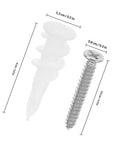 Drywall Anchors Kit With Plastic Expansion Tubes And Screws 50 Heavy Duty Sets Made From Stainless Steel For Rock Solid Mounts In Home Improvement Picture Frames Shelves And Secure Hanging Every Time, plastic tube and stainless screw with measurements