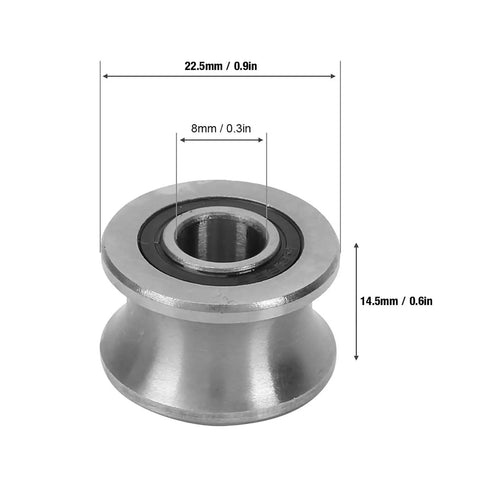 U Shaped Track Roller Bearing Featuring Groove Pulley Design And Heavy Duty Sliding Wheels For Industrial Automation And Photo Gear 8x22.5x14.5mm