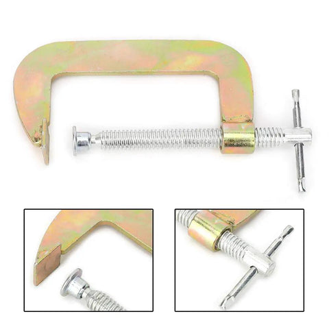 Heavy Duty 12 Inch C Clamp With Deep Hold And Wide Clamping Range Tool For Woodworking And Welding Heat Treated Fixture In Carbon Steel And Cast Iron G Type Clamping Grip For Secure Boards And Parts 1 Pack, metal screw detail