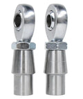 Beefy Chromoly Heim Joints In A No Fluff Set 5/8 Bore 3/4 16 Thread Heavy Duty Rod Ends with matched nuts, close-up view.