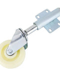 Heavy Duty Gate Caster Wheels Featuring Spring Loaded Brakes Supports Four Hundred Forty Lbs Smooth Garage Door Rollin No Sweat Universal Mounting Kit Fits Barn Farm Gates And Industrial Workhorse Castors close-up view of caster wheel with metal core and nylon wheel