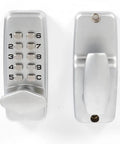 Rock Solid Waterproof Mechanical Deadbolt Door Lock Featuring Rust Proof Aluminum Alloy Steel Keyless Entry Panel with keypad and handle.