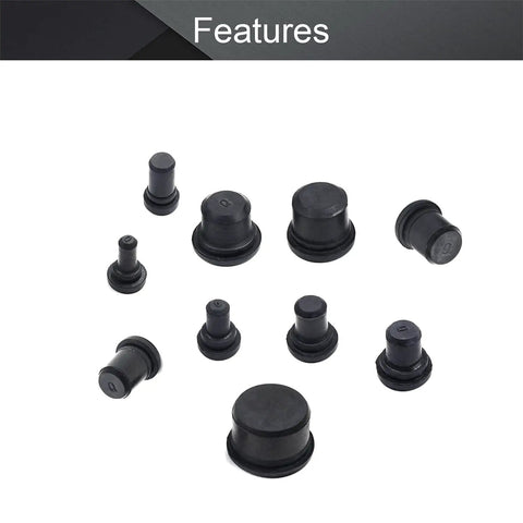 10 Piece Rubber Stopper Set In 10 Sizes Solid Hole Plugs For Pipes Drains Lab Equipment And DIY Projects Flexible Durable Rubber Plugs For Sealing One Hole Assorted Sizes For Quick Fits, assorted black stoppers