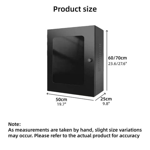 Heavy Duty Ev Station Enclosure With Tempered Glass Front Panel solid steel wall mount weatherproof case 60cm height product dimensions