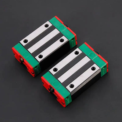 Heavy Duty Linear Guide Rail Kit With Two Sixty One Inch Rails And Four Precision Carriage Sliders Tuned For Zero Drag Cnc Router Action And Killer Home Shop Build Results, close-up of four precision carriage sliders.