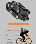 Adjustable Suspension Handlebar Stem For MTB BMX And Road Bikes, shown in black, features shock absorption for shoulder comfort.