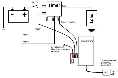 Wiring diagram for Compact Timer Delay Relay 0.1 Second To 9999 Hours 3V 12V 18V DC 5A Power On Off Delay Cycling Industrial Control