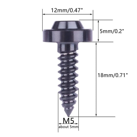 Badass Titanium Self Tapping Screws M5 X 18Mm Torx Head Design showing dimensions and specifications for automotive repair projects.