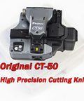 High Performance Japanese Import CT-50 Optical Fiber Cleaver With Hella Accurate Cutting Action For Slick Fusion Splicing And Reliable Field Ready Telecom Gear, showing top view with cutting head.
