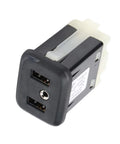 Smooth Install Usb Aux Charging Socket Connector For Chevrolet Bolt Ev Trax Sonic Models featuring two USB ports and ABS housing.