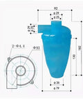 Pro Grade Cyclone Dust Collector For Small Workshop Mini Portable Industrial Extractor Vacuum Cleaner dimensions