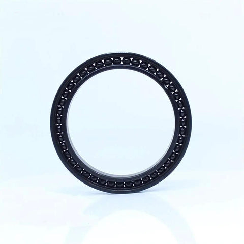 Killer High Temperature Thin Section Ball Bearings Full Complement Design Model TB6803 showing black steel outer ring and balls.