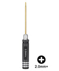 Precision 2.0Mm Phillips Screwdriver And 3.0Mm Nut Driver Set For 1 30 Scale RC Crawlers with a golden bit and black handle.