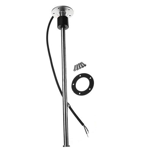 Ridiculously Tough 316 Stainless Steel Fuel Sending Unit And Water Level Gauge Sensor showing five hole mount and float arm.