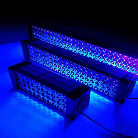Heavy Duty 500W Ultra Violet Curing Lamp with blue light, showcasing three sizes for PCB board coating and resin projects.