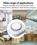 Dual Sensor Smoke Detector And Fire Alarm 4 Pack Kit Delivering Battle Ready Protection Plus 85 Decibel Siren For Homes Craving Heavy Duty Safety And Zero Hassle Setup Anytime in various settings including kitchen and warehouse.