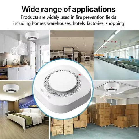 Dual Sensor Smoke Detector And Fire Alarm 4 Pack Kit Delivering Battle Ready Protection Plus 85 Decibel Siren For Homes Craving Heavy Duty Safety And Zero Hassle Setup Anytime in various settings including kitchen and warehouse.
