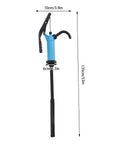 Plastic Lever Action Drum Pump Hand Transfer For 5 To 55 Gallon Barrels Delivers 10.8 Oz Per Stroke Fits 2 Inch Bung Openings Awesome For Oils Water Based Liquids And Mild Acids Or Alkalis In Workshop Or Farm Blue, 135cm tall