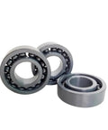 6210 Silicon Nitride Full Ceramic Ball Bearings 50x90x20mm Si3N4 Non Magnetic showing three units with ball arrangement.
