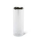 163 Piece Socket Set With Quarter Inch, Three Eighths Inch And Half Inch Drives, Standard And Deep SAE And Metric Sockets, chrome deep socket