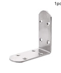 Slick Heavy Duty Stainless Steel L Shaped Pivot Hinges For Hidden Doors Smooth Swivel Right Angle Joint Connector Corrosion Resistant Silver Hardware 85mm Single Piece right angle connector with holes