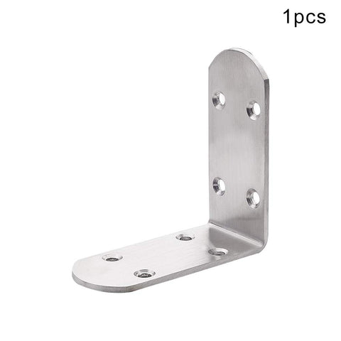 Slick Heavy Duty Stainless Steel L Shaped Pivot Hinges For Hidden Doors Smooth Swivel Right Angle Joint Connector Corrosion Resistant Silver Hardware 85mm Single Piece right angle connector with holes