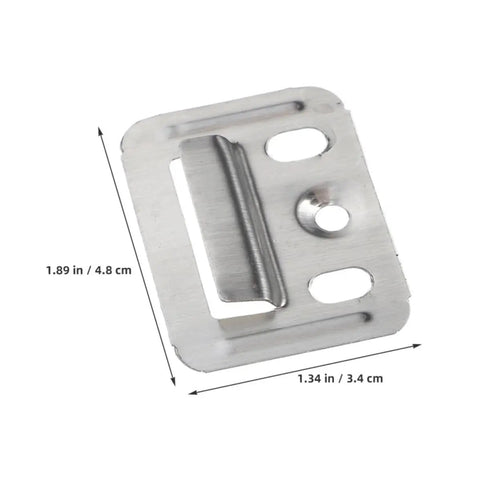 100 Piece Stainless Steel Wall Panel Buckles Hardcore Snap Lock Mounting Clips detailed view of snap clip dimensions and design.