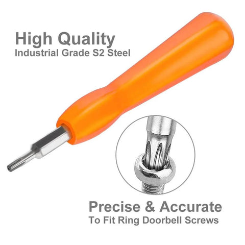 Screwdriver With Double Head Torx T6 T15 For Ring Video Doorbell Systems with industrial-grade S2 steel handle and bit close-up.