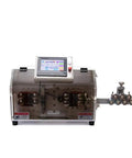 Automatic Multi Conductor Cable Cutting And Stripping Machine Featuring Programmable LCD Panels with clear display and cutting blades.