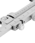 Heavy Duty Stainless Steel Vernier Caliper Built To Crush Tough Precision Jobs Measures Gear Tooth Thickness Exactly Dual Slide Scales close-up view