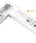 Tough As Nails Heavy Duty Invisible Aluminum Cabinet Door Hinges featuring smooth hydraulic cushion, L-shaped design, 55mm x 88mm.