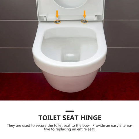 Premium Quick Release Toilet Seat Hinge Kit With Top Mount Hardware Includes Screws And Nuts For Standard Toilets view of toilet seat hinge installed on a bowl.