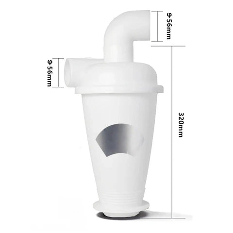 Heavy Duty Cyclone Dust Separator For Vacuum Cleaners DIY Turbocharged Woodworking Filter Industrial Cyclone Collector side view