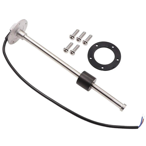 Straight Shot Fuel And Water Tank Level Sensor 600 mm 0 To 190 Ohm Signal with screws and rubber gasket for assembly.
