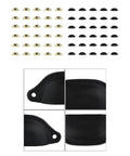 Vintage Half Moon Cup Pulls 30 Pack Pressed Steel Cabinet Handles with gold and black finishes for rustic farmhouse decor.