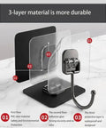 Close-up of Heavy Duty Wall Hanger Hooks No Drill Setup Durable Black Interior Storage Mount showing 3-layer material design.