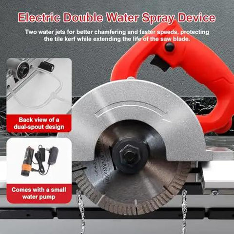 Electric Double Water Spray Device back view for Heavy Duty Electric Tile Bevel Cutter And Wet Cut Angle Grinder for Ceramic and Marble.