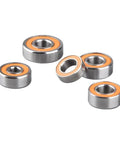 High Performance Hybrid Ceramic Fishing Reel Bearings For Baitcasters And Spinning Reels in silver and orange color.