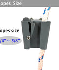Beefy Heavy Duty Adjustable Stainless Steel Boat Fender Clips for Square Rails with rope size guide, silicone padding