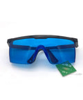 Premium He Ne Laser Safety Glasses 632.8Nm Hella Clear Lenses EN207 Certified with blue lenses and black frame.