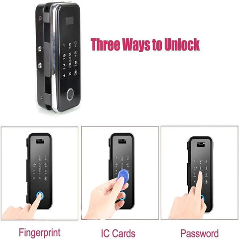 Heavy Duty Fingerprint Smart Deadbolt Lock With Numeric Keypad And Password Access Featuring No Fuss Keyless Entry Installation for secure unlocking options.