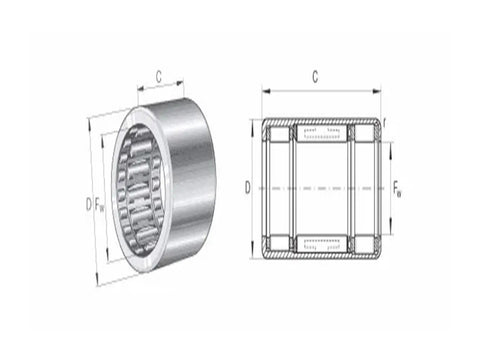 Hardcore One Way Needle Bearing Clutch Roller HFL2530 25X32X30 detailed technical drawing showing dimensions for fitment.