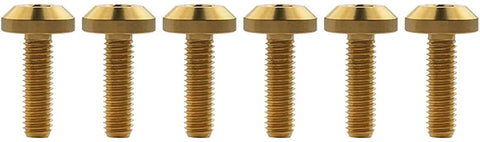 Gold Titanium Hex Socket Bolts Set For Motorcycle Bike Fasteners Premium M8 screws, six heavy duty bolts, durable titanium.