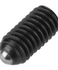 Built Rugged Carbon Steel M6 Hex Socket Ball Spring Plunger Set Ten Piece Lock Tight Screw Thread Mechanical Clamp Positioning Fastener Heavy Duty Garage Ready Hardware close-up view of single M6 hex socket ball spring plunger.