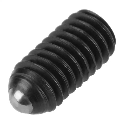 Built Rugged Carbon Steel M6 Hex Socket Ball Spring Plunger Set Ten Piece Lock Tight Screw Thread Mechanical Clamp Positioning Fastener Heavy Duty Garage Ready Hardware close-up view of single M6 hex socket ball spring plunger.