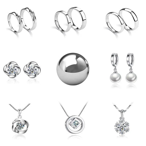 Top Shelf Stainless Steel Forging Balls Assortment For Custom Coin Ring Making Heavy Duty Tool Set Dead Simple Quality Gonna Sit Pretty In Your Workspace And Do The Job, featuring polished steel ball and various jewelry.