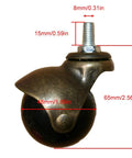 Smooth Ride Antique Brass Ball Casters With M8 Screw Mounts And Zero Brake Setup For Straight Up Effortless Roll 360 Swivel on 48mm ball