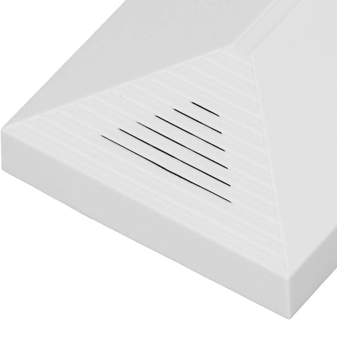 Real Deal High Sensitivity Glass Break Detector For Home Security Systems Adjustable Digital Impact Sensor side view with textured surface.