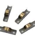 Premium Stainless Steel Sash Pulley And Flat Runner Wheel System Rustproof Sliding Door Hardware For Bathroom Tracks Drawer Systems Four Pack rollers on a gray base.
